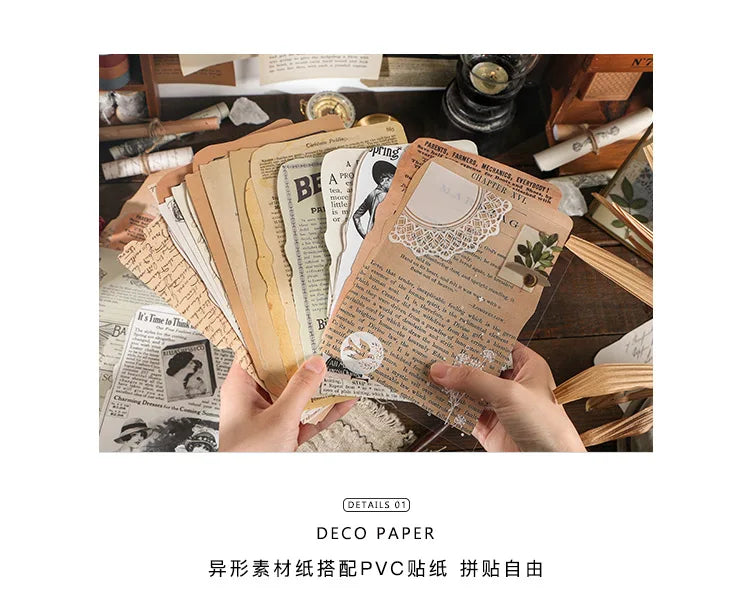 Journamm 25 Sheets Vintage Journaling Scrapbooking Supplies Craft Paper Journals Planners Aesthetics Collage Photo Album Frames