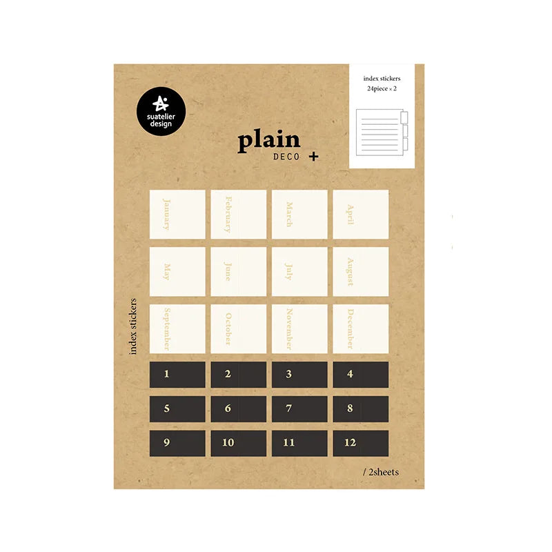Suatelier 1648 1649 Month Day Stickers Planner Notebook Junk Journal Monthly Calendar Index Sticker Stationery DIY Supplies