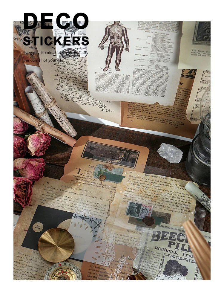 Journamm 25 Sheets Vintage Journaling Scrapbooking Supplies Craft Paper Journals Planners Aesthetics Collage Photo Album Frames