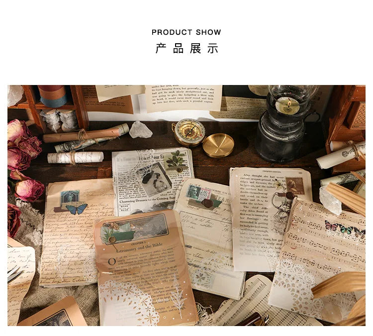 Journamm 25 Sheets Vintage Journaling Scrapbooking Supplies Craft Paper Journals Planners Aesthetics Collage Photo Album Frames