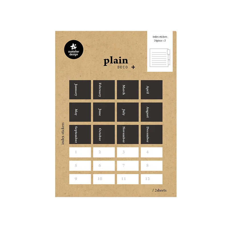 Suatelier 1648 1649 Month Day Stickers Planner Notebook Junk Journal Monthly Calendar Index Sticker Stationery DIY Supplies