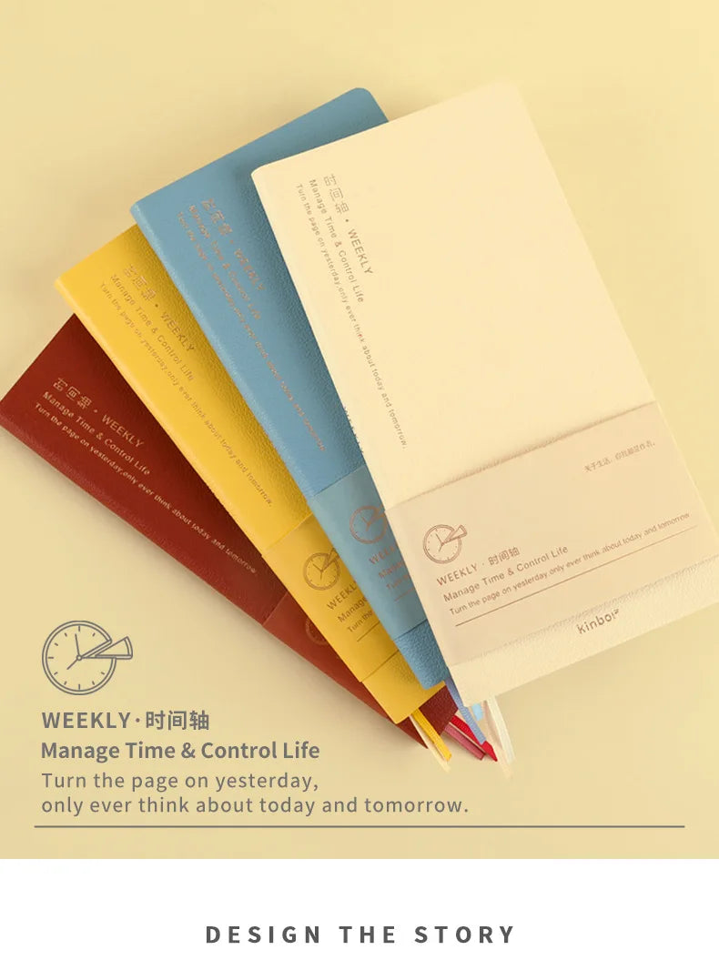 Kinbor Timeline Weekly Planner Pocket Journal Notebook Daily Agenda Monthly Planning Habits Tracker Time Organizer Schedule