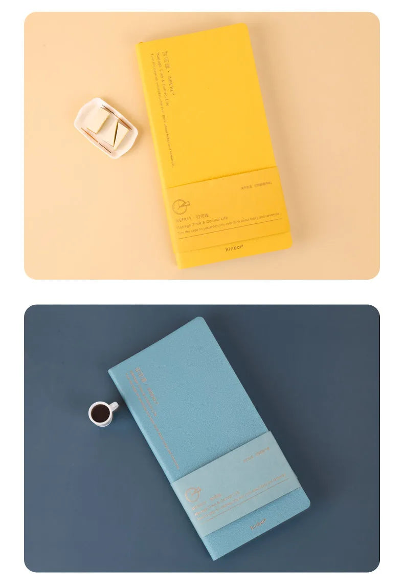 Kinbor Timeline Weekly Planner Pocket Journal Notebook Daily Agenda Monthly Planning Habits Tracker Time Organizer Schedule