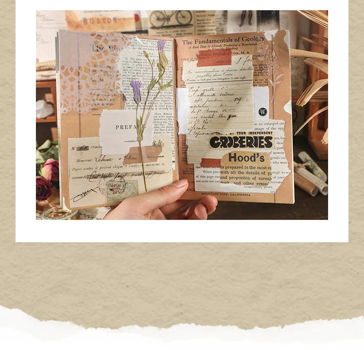 Journamm 25 Sheets Vintage Journaling Scrapbooking Supplies Craft Paper Journals Planners Aesthetics Collage Photo Album Frames