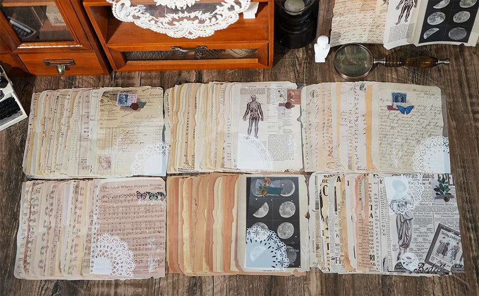 Journamm 25 Sheets Vintage Journaling Scrapbooking Supplies Craft Paper Journals Planners Aesthetics Collage Photo Album Frames
