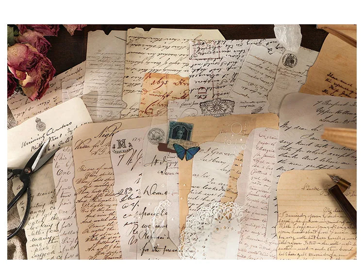 Journamm 25 Sheets Vintage Journaling Scrapbooking Supplies Craft Paper Journals Planners Aesthetics Collage Photo Album Frames