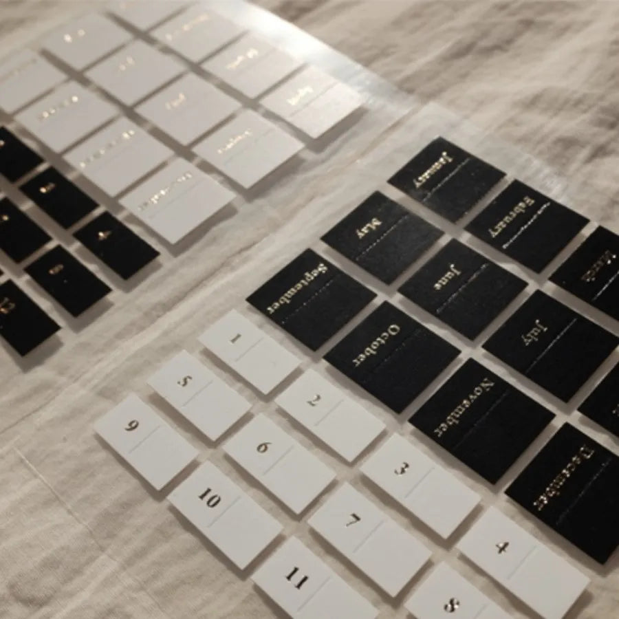 Suatelier 1648 1649 Month Day Stickers Planner Notebook Junk Journal Monthly Calendar Index Sticker Stationery DIY Supplies