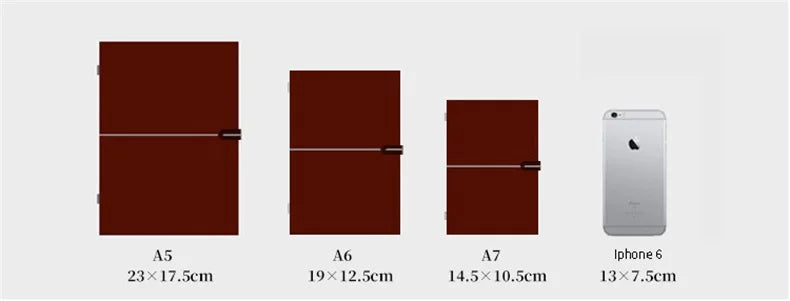 Leather Journal Planner Multifunctional Handmade Notebook Retro Metal Spiral Diary Rope Travel Note Book School Office A5 A6 A7