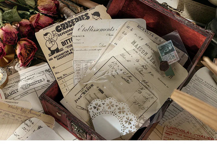 Journamm 25 Sheets Vintage Journaling Scrapbooking Supplies Craft Paper Journals Planners Aesthetics Collage Photo Album Frames