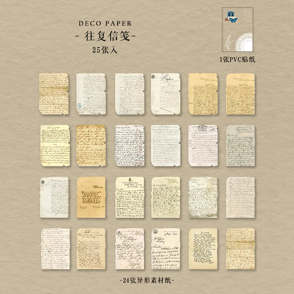 Journamm 25 Sheets Vintage Journaling Scrapbooking Supplies Craft Paper Journals Planners Aesthetics Collage Photo Album Frames