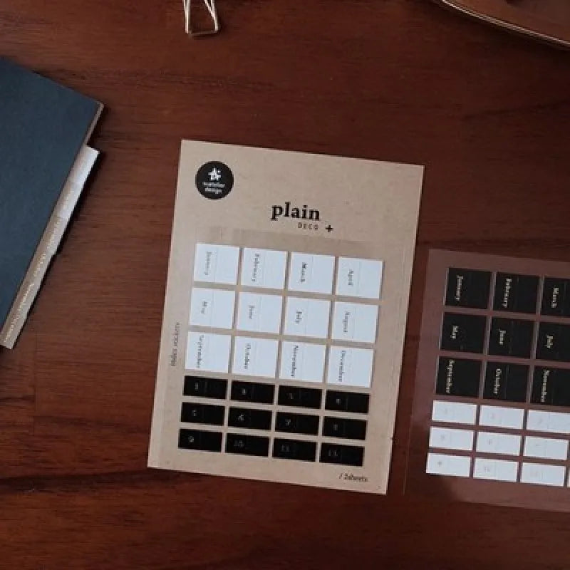 Suatelier 1648 1649 Month Day Stickers Planner Notebook Junk Journal Monthly Calendar Index Sticker Stationery DIY Supplies