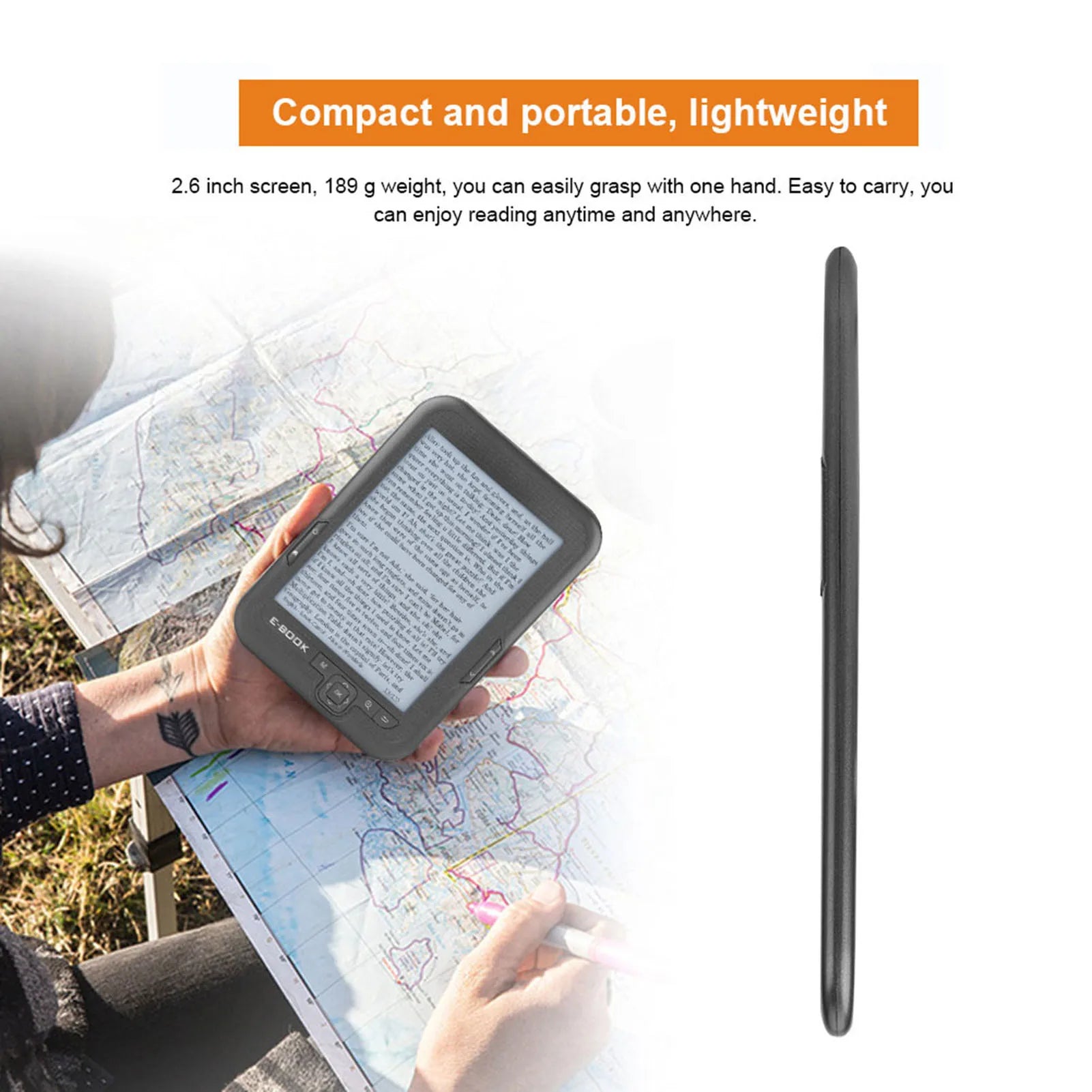 EBOOK Reader EInk 6 Inch Ereader 600 X 800 Resolution Display 300DPI Blue Cover 8GB e BOOK Reader e BOOK Reader Display