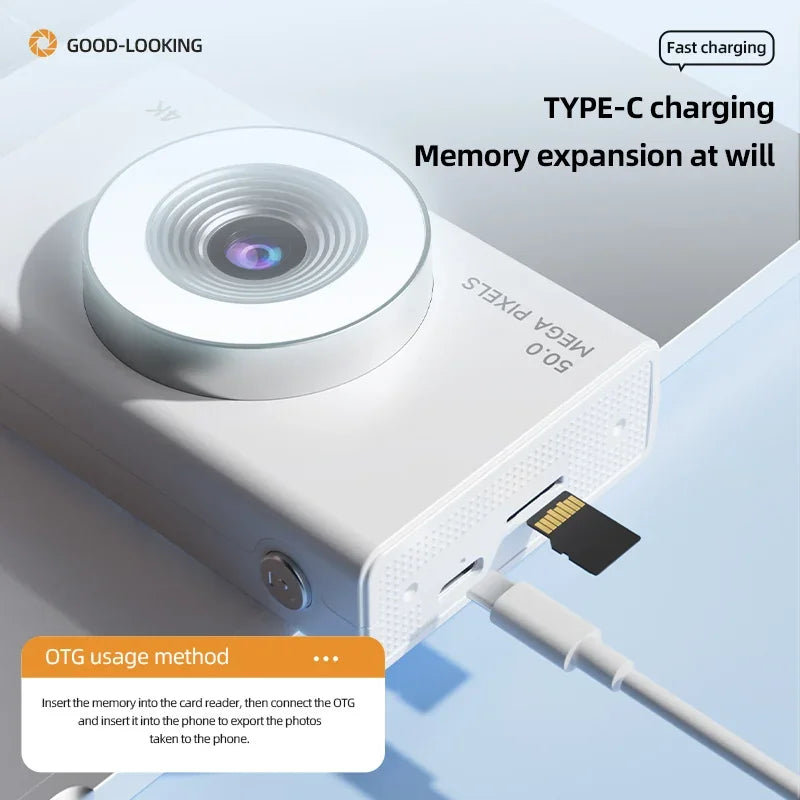 Xiaomi Digital Camera 4K High-definition Camera Autofocus Portable Retro Camera 50 Million Pixels CCD Travel Student Camera