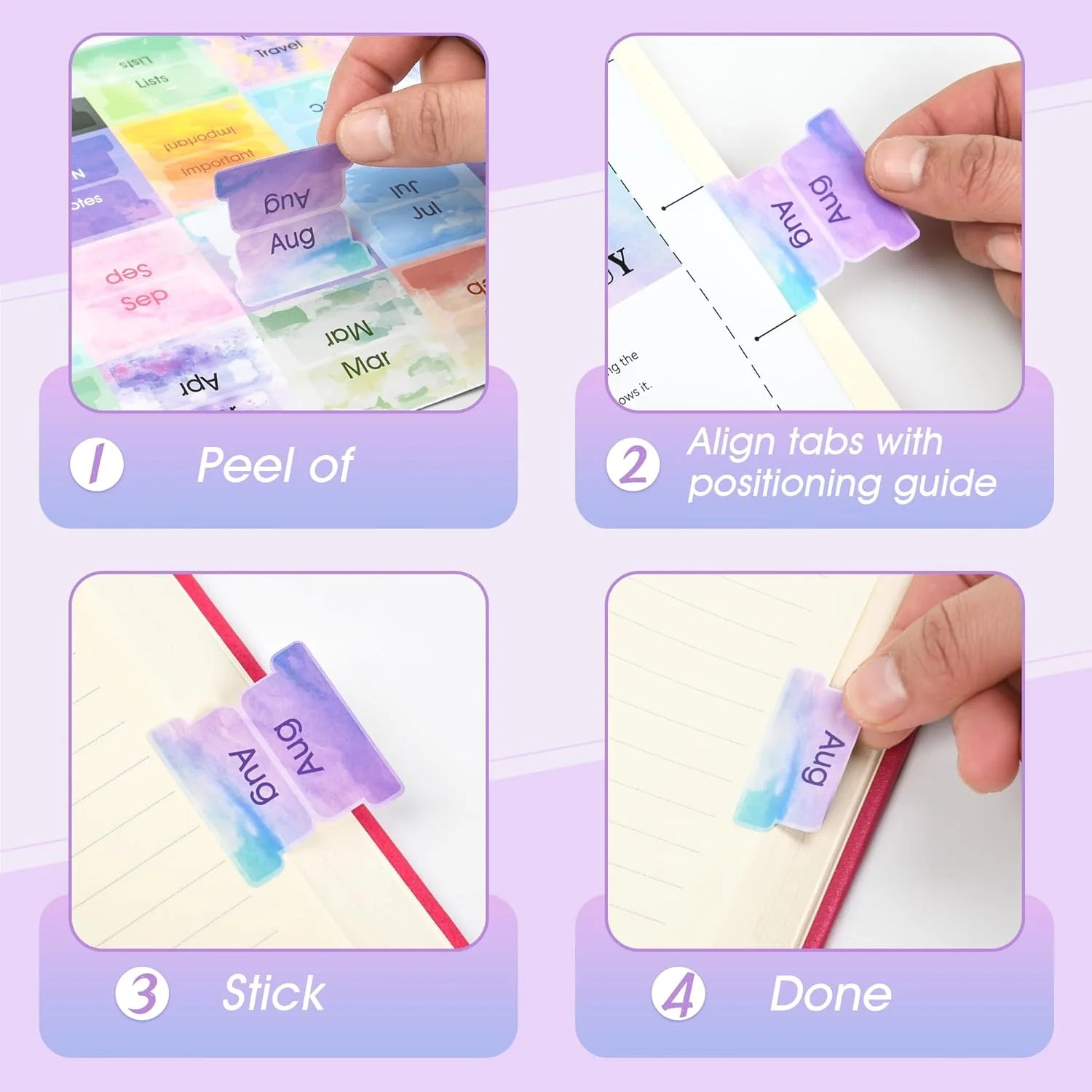 Planner Monthly Tabs(80 Stickers in Total,36 Month,24 Subject,20 Blank) Calendar Monthly Label Stickers for Planners