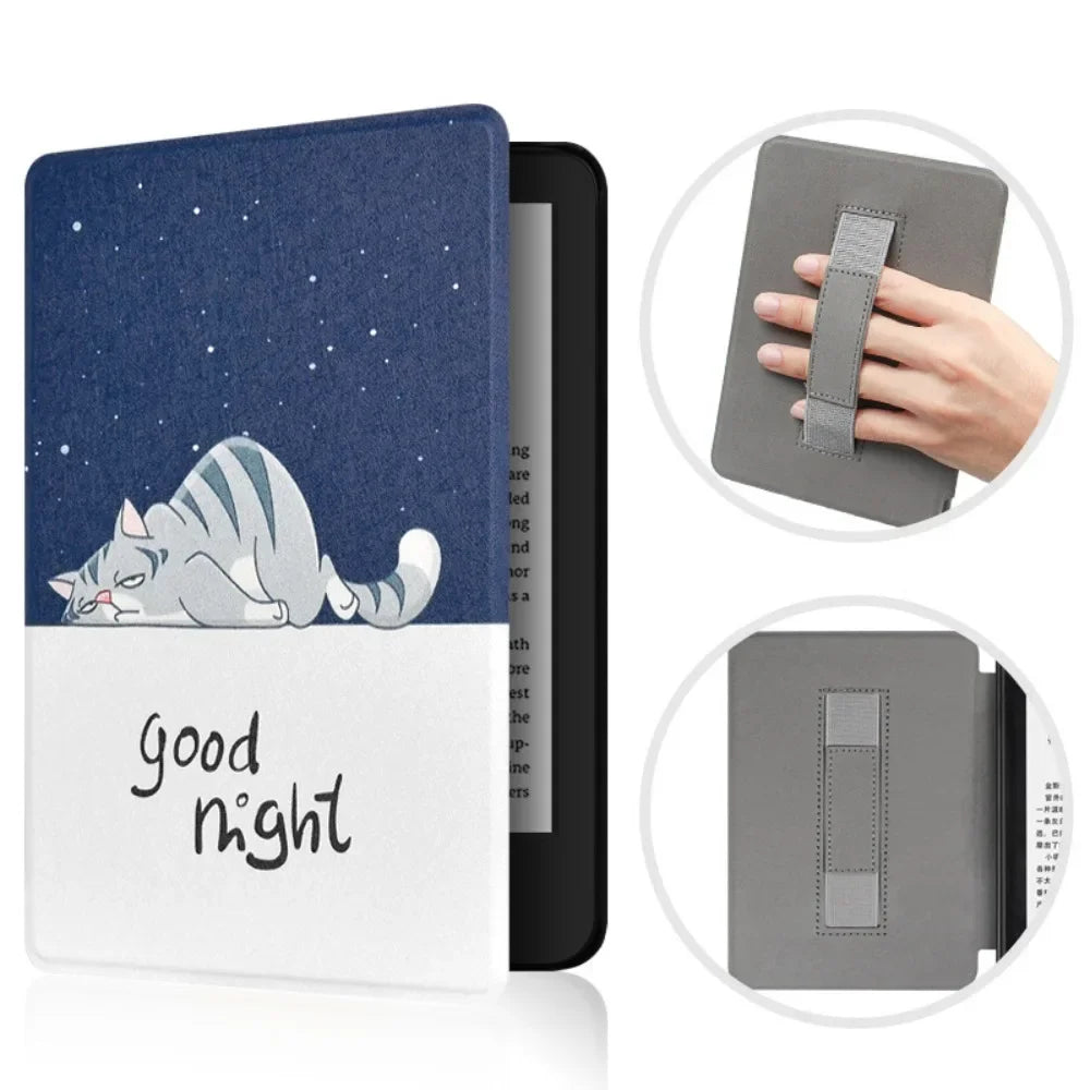 All-new with Hand Support 6 inch e-Reader Case PU Leather 6 inch Ebook Cover Shockproof for Kindle 2022/2024 11/12th Generation