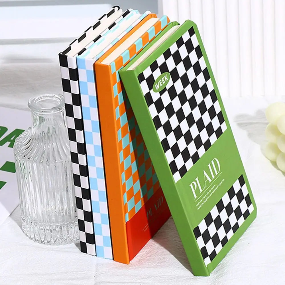 Planner Journal Daily Book Stationery DIY Albums Scrapbooking Book Hand Account Notebook Agenda Diary Book Plaid Memo Notebook