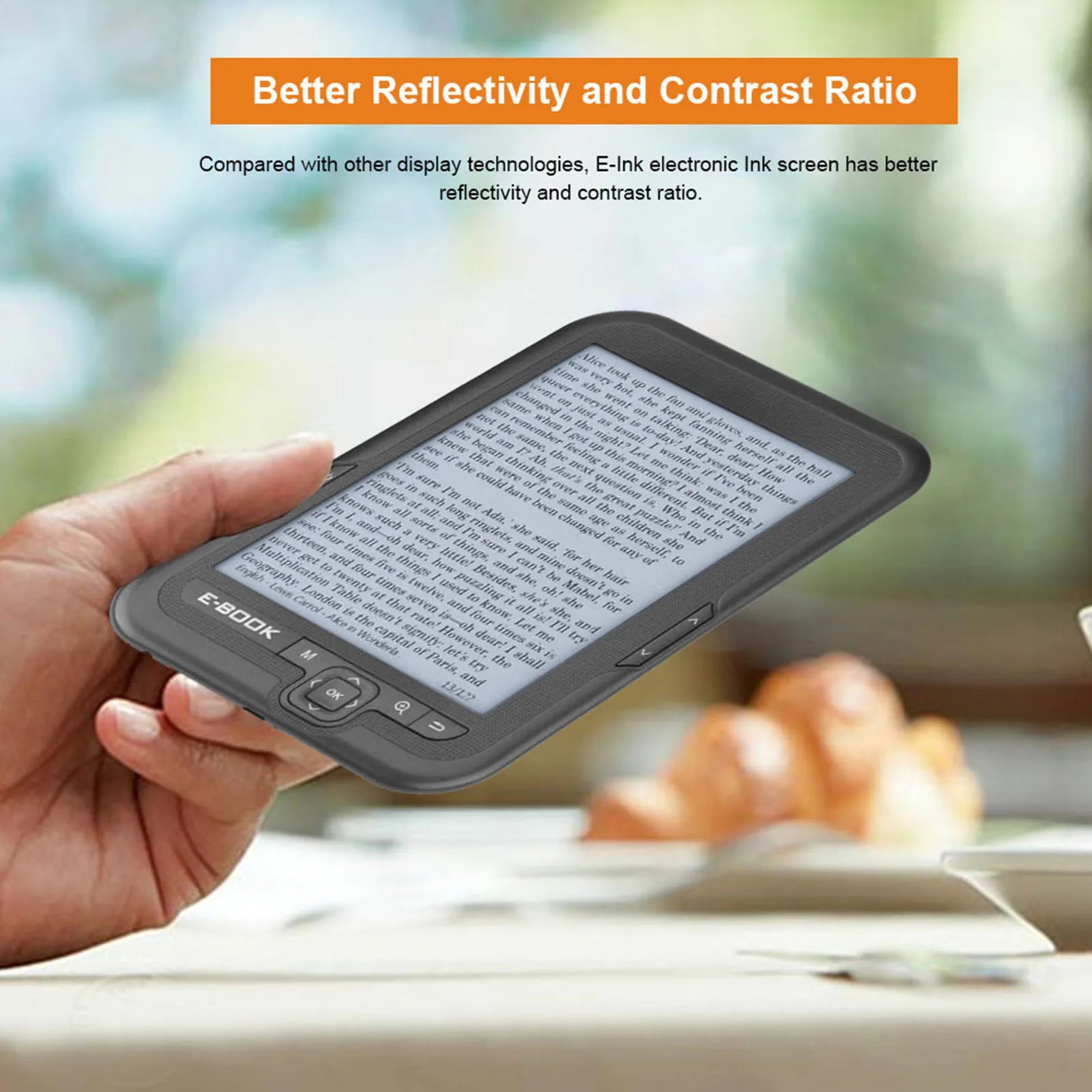 EBOOK Reader EInk 6 Inch Ereader 600 X 800 Resolution Display 300DPI Blue Cover 8GB e BOOK Reader e BOOK Reader Display