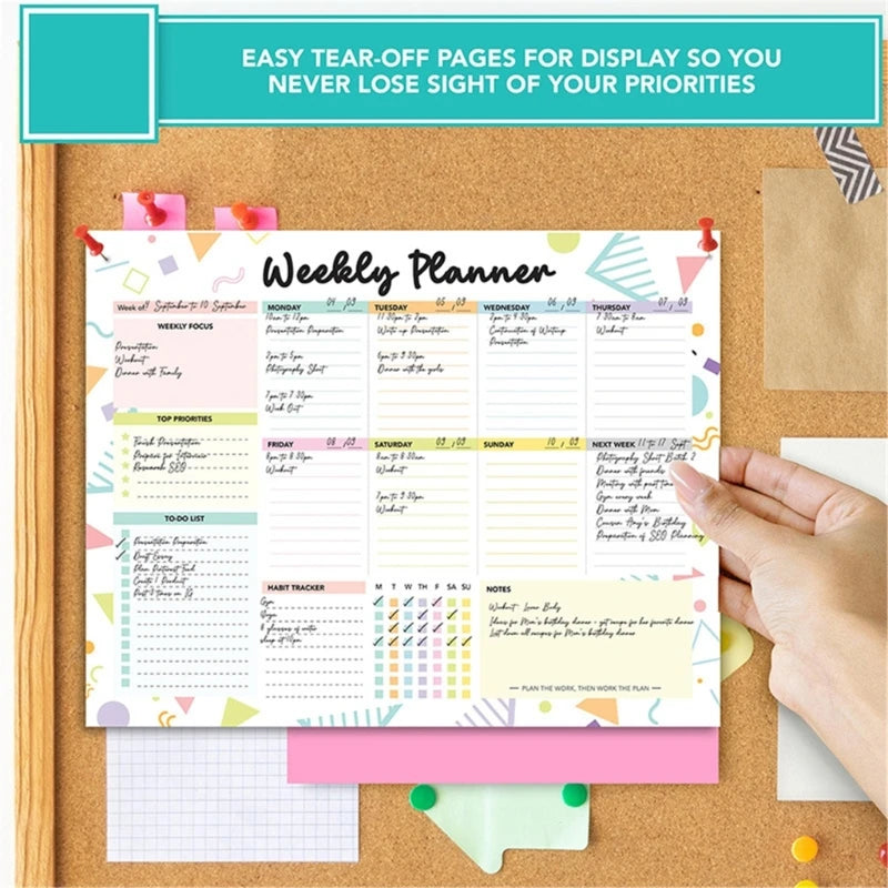 Weekly Planner Notebook Coil-binding Weekly Academic Planner 52 Week Journal Notebook Weekly Planner 104 Page Undated