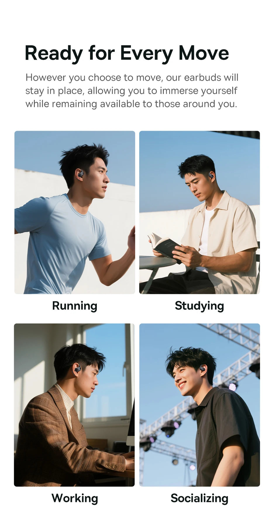 Baseus Eli 2i Fit Open-Ear Earphones True Wireless Bluetooth 6.0 Ear Hooks Headphones IPX5 Waterproof Sports Earbuds Bass Boost