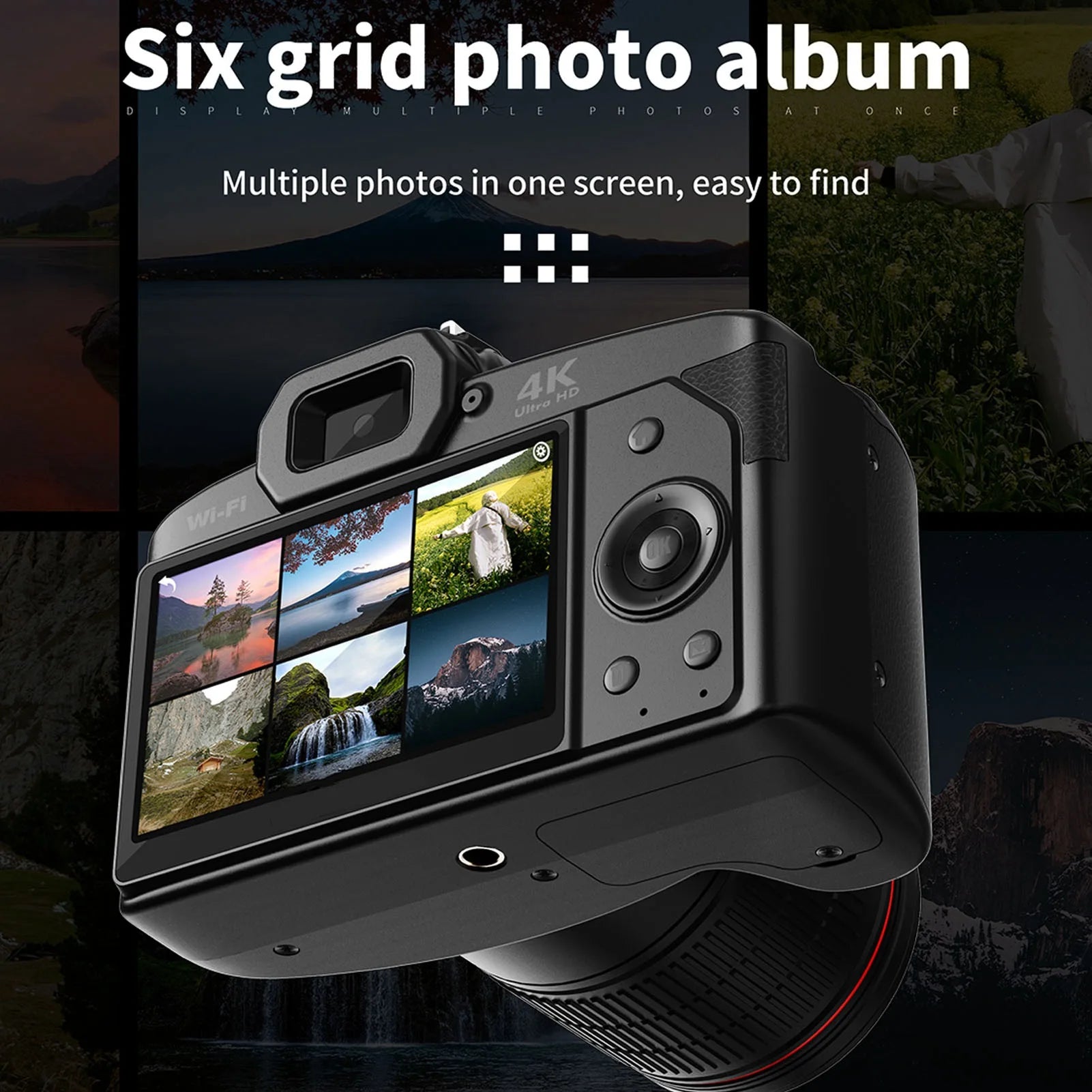 Travel Digital Camera 3 Inch  Digital Camera 4K 64MP Color Display 16X Digital Zoom HD Digital Camera for Photography Video