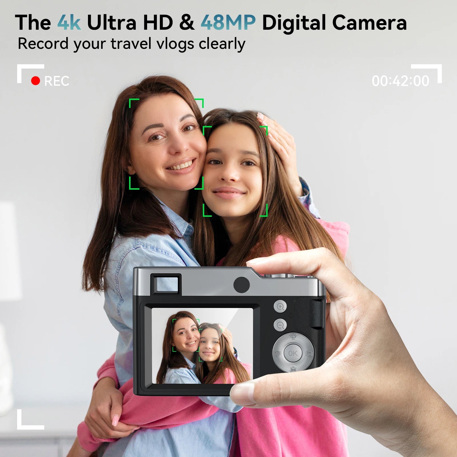 Digital Camera Camera Digital Point and Shoot Camera with 16X Zoom Anti Shake Portable Compact Camera for Teens Adult Beginner