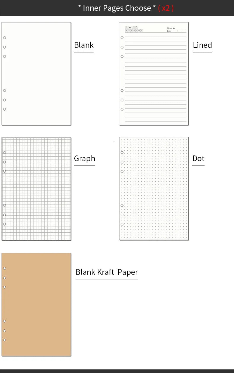 Leather Journal Planner Multifunctional Handmade Notebook Retro Metal Spiral Diary Rope Travel Note Book School Office A5 A6 A7