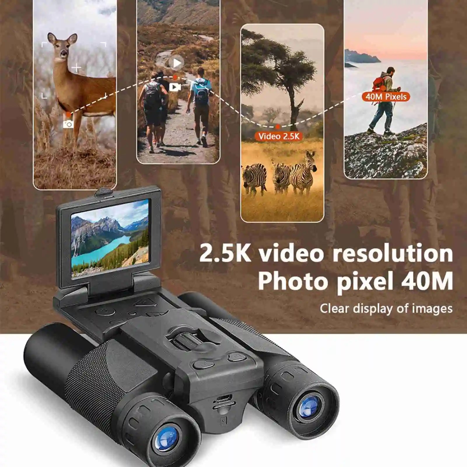 Digital Camera Binoculars 2.0 Inch LCD 8X Digital Zoom Video Photo Recording Telescope Digital Binoculars with Camera