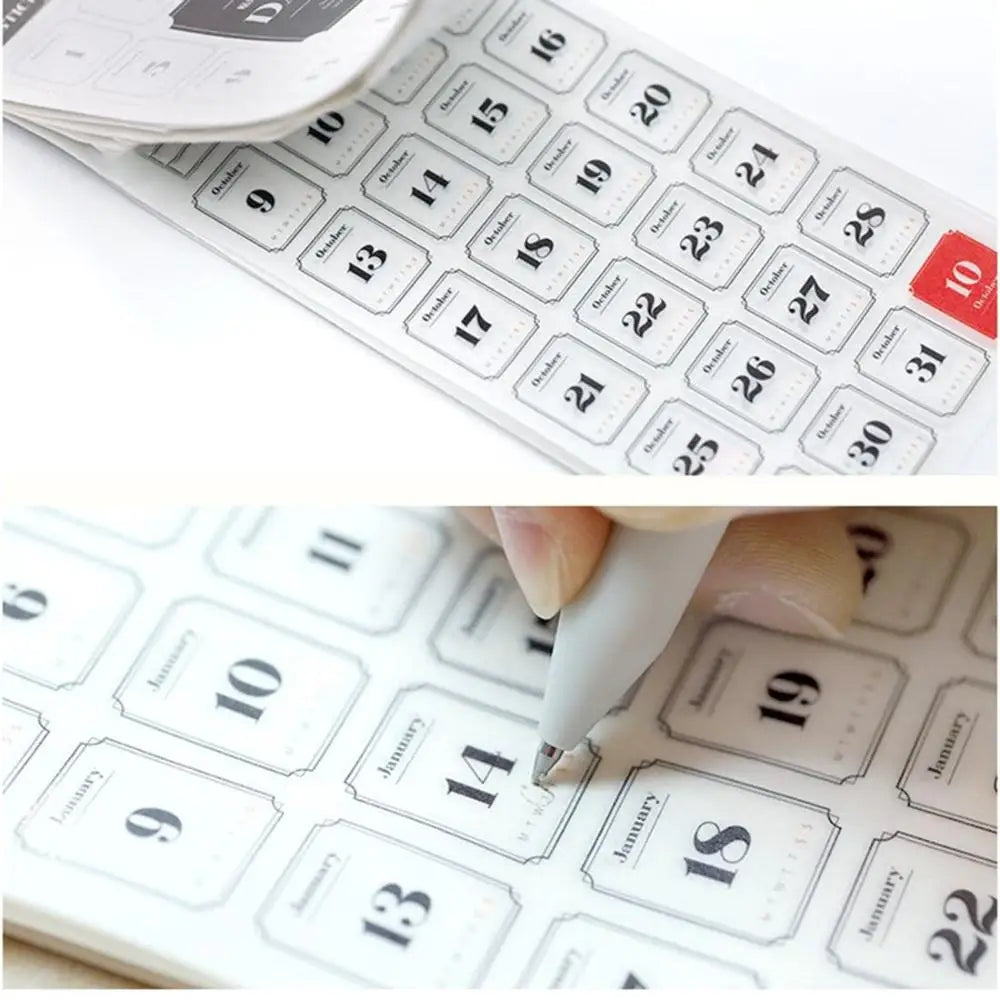 Planner Scrapbooking Sticker Journal Agenda Calendar Sticker Daily Plan Sticker 365 Days Date Stickers Number Date Label Decals