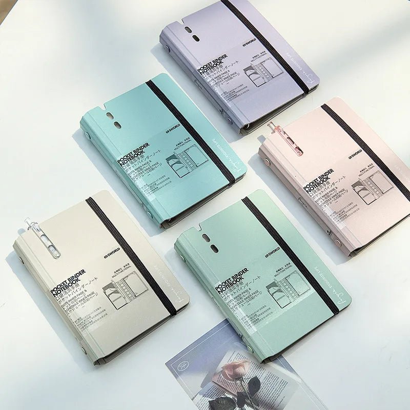 40 Sheets Pocket Binder Diary Journal Planner Notebook A7 Loose-leaf Business Office Notebook Journal School Stationery