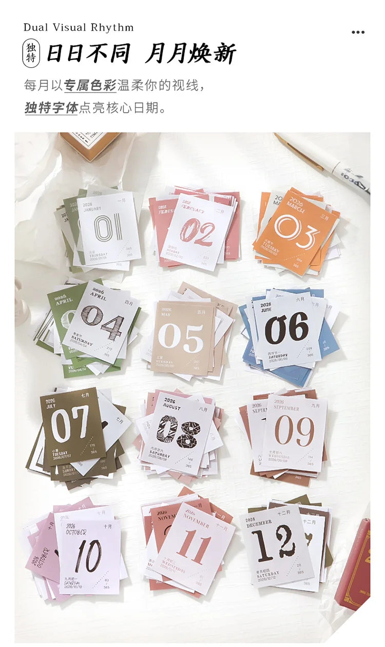 Journal GO Mini 365 Day Calendar 2026 Planner Yearly Agenda Organizer with Memo Notes for Home Office School Daily Schedule