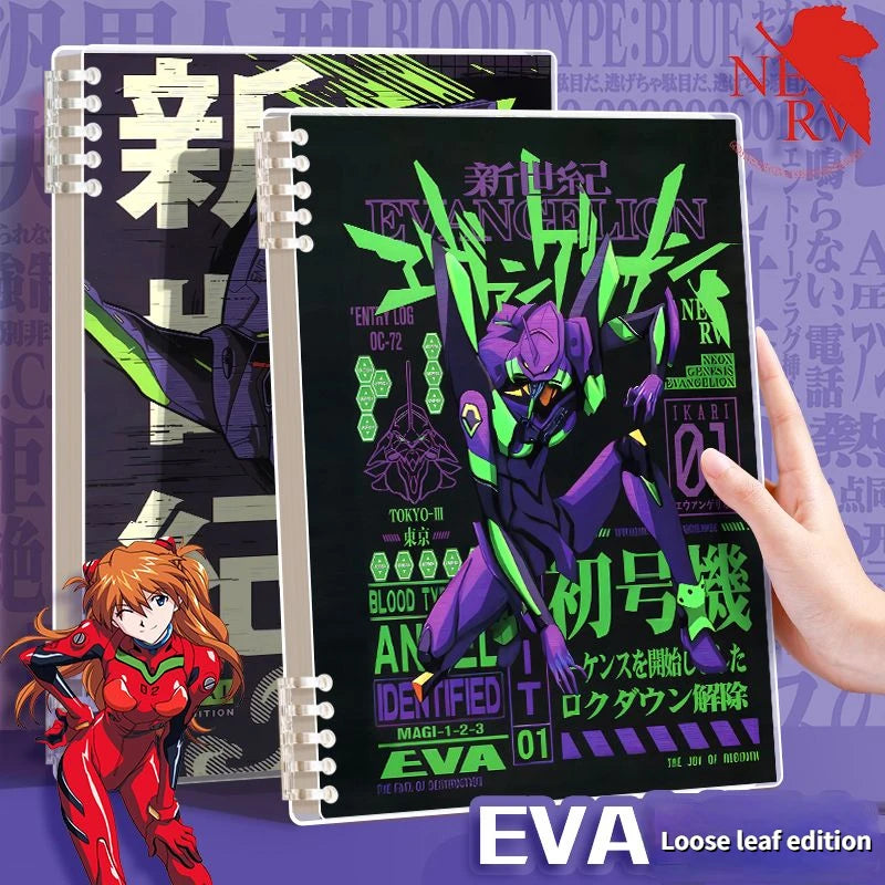 EVANGELION Cartoon Anime EVA-01 Booklet Binding Notebook High Appearance Student A5 Three Types of Inner Pages 100 Pages or More