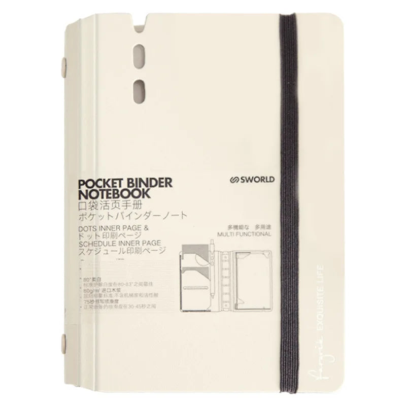 40 Sheets Pocket Binder Diary Journal Planner Notebook A7 Loose-leaf Business Office Notebook Journal School Stationery