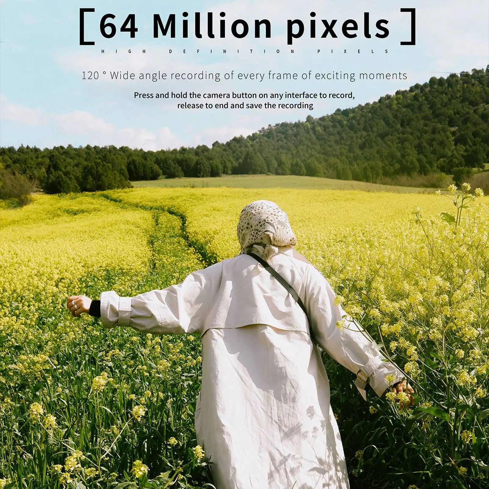 Digital Camera IR Night Vision Travel Digital Camera 3 Inch  Color Display 16X Digital Zoom WiFi HD 4K 64MP for Photography