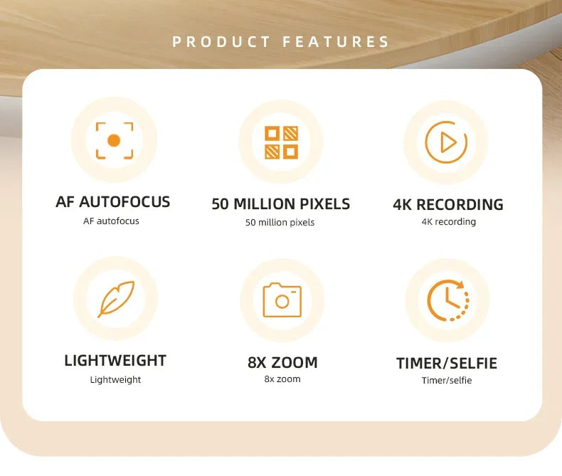 Xiaomi Digital Camera 4K High-definition Camera Autofocus Portable Retro Camera 50 Million Pixels CCD Travel Student Camera