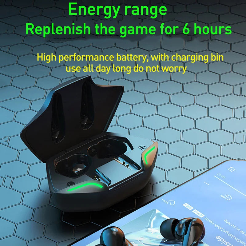 Wireless Bluetooth Earphones Gaming Noise-Cancelling Airbuds Extra-Long Battery Life In-Ear Headphones iOS and Android Universal