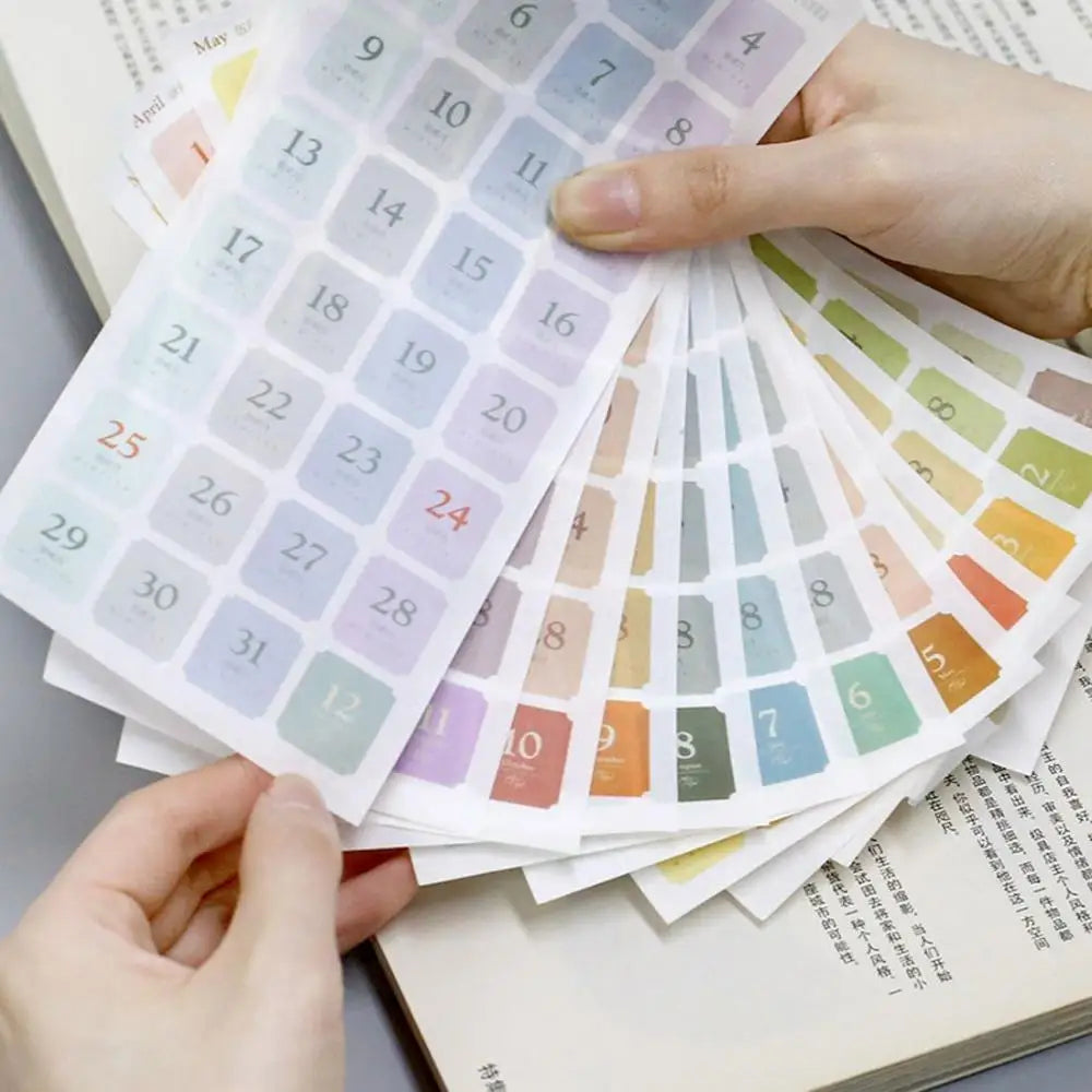 Planner Scrapbooking Sticker Journal Agenda Calendar Sticker Daily Plan Sticker 365 Days Date Stickers Number Date Label Decals