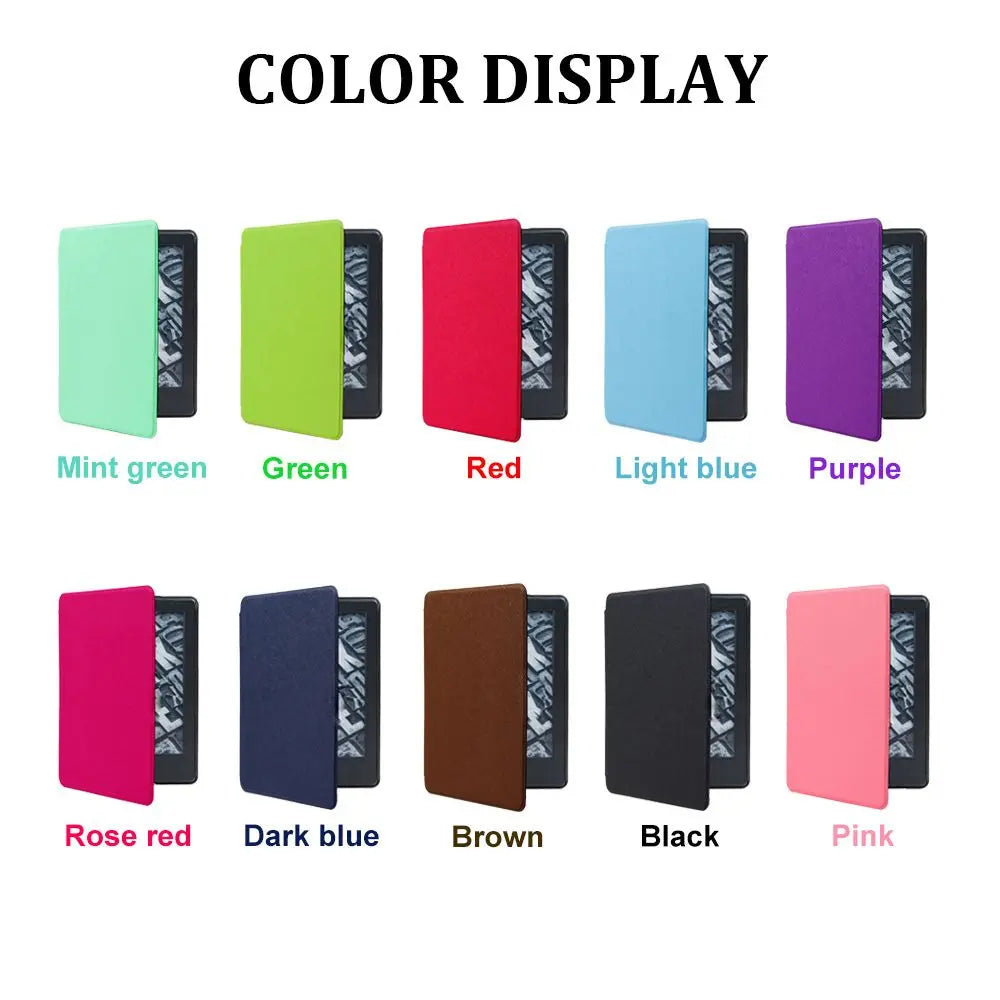 Colorful 6" eBook Reader Ultra Slim PU Leather Cover Smart Case Protective Shell For Kindle 8/10th Gen Paperwhite 1/2/3/4