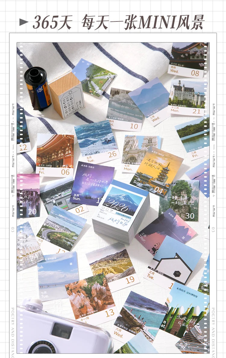 Journal GO Mini 365 Day Calendar 2026 Planner Yearly Agenda Organizer with Memo Notes for Home Office School Daily Schedule