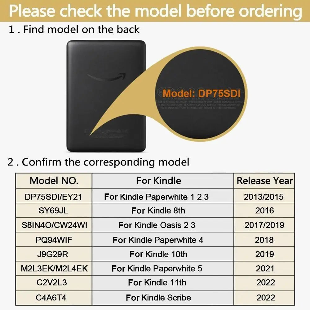 Colorful 6" eBook Reader Ultra Slim PU Leather Cover Smart Case Protective Shell For Kindle 8/10th Gen Paperwhite 1/2/3/4