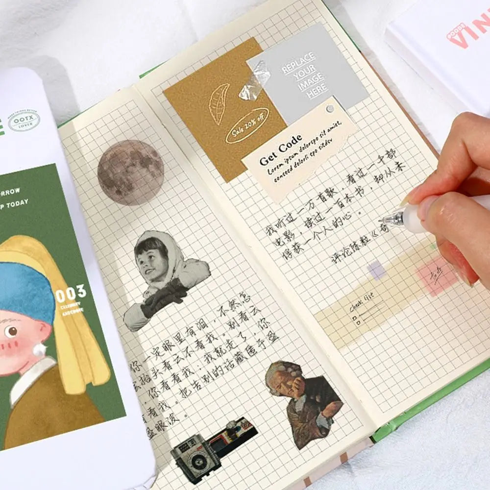 Planner Journal Daily Book Stationery DIY Albums Scrapbooking Book Hand Account Notebook Agenda Diary Book Plaid Memo Notebook