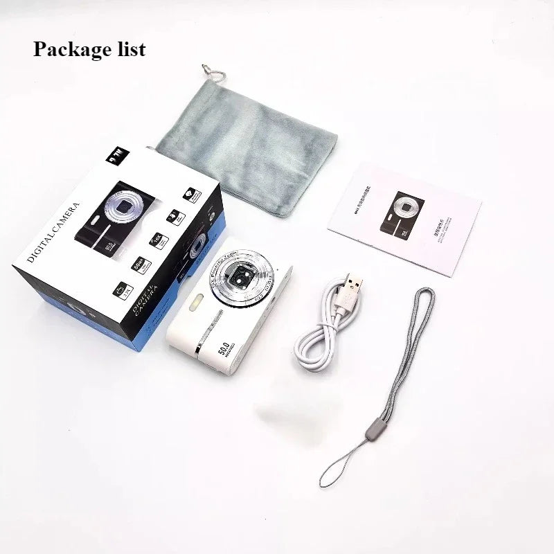 Digital Camera 16x CCD Digital Camera Beauty Campus Student Entry-level Polaroid Gift Dual Lens Video Recorder 64G Card Reader