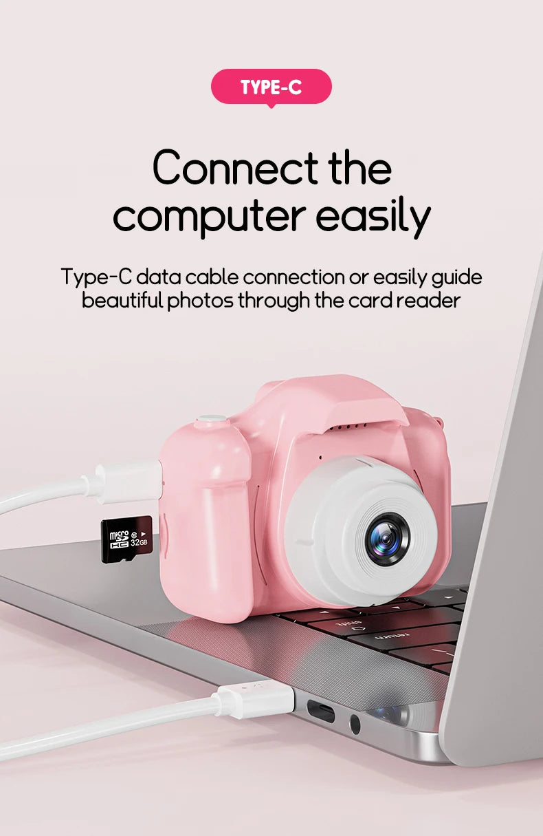 Digital Kids Cameras Toys Mini Children Camera 1080P HD 8x Zoom Dual Camera Boys Girls Birthday Gifts Outdoor Photography Toy