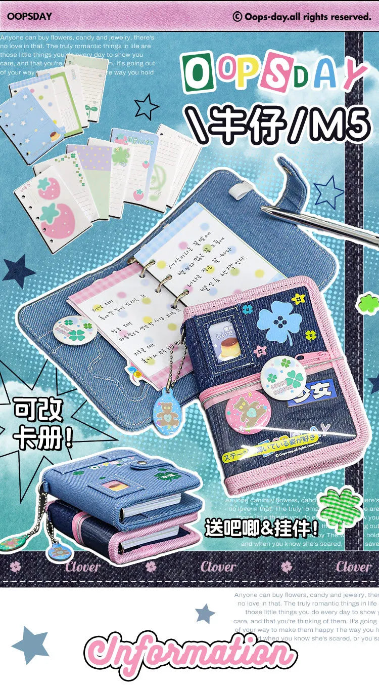 MINKYS Portable Cute M5 Notebook Planner Yearly Daily Weekly Agenda Book Journal Book School Stationery