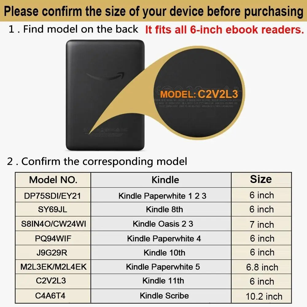Cover for Kindle 4 4th Kindle 4 Kindle 5 D01100 2011 K4 K4S K4B 2012 Kindle 2014 Paperwhite 4 3 2 1 6 Inch Ebook Universal Case