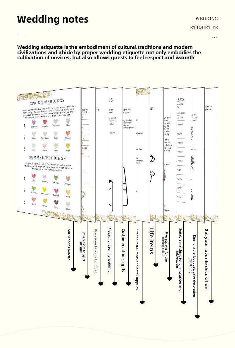 Hardcover Wedding Planner - 164-Page 100GSM Organizer for Brides, School & Holidays, Portable Checklist Journal