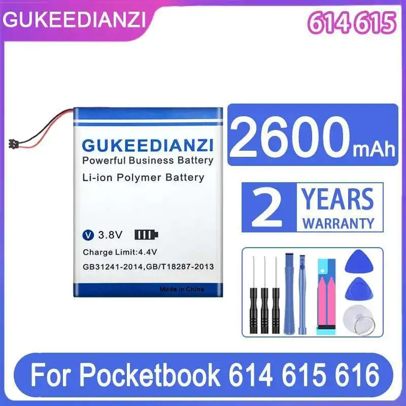 E - Book Reader Battery For Pocketbook 614 615 616 627 628 630 641 306070PL Ebook Long Lasting High-Capacity 2600Mah