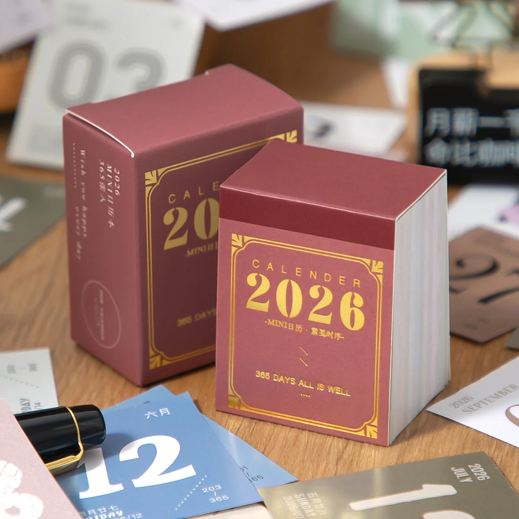 Journal GO Mini 365 Day Calendar 2026 Planner Yearly Agenda Organizer with Memo Notes for Home Office School Daily Schedule