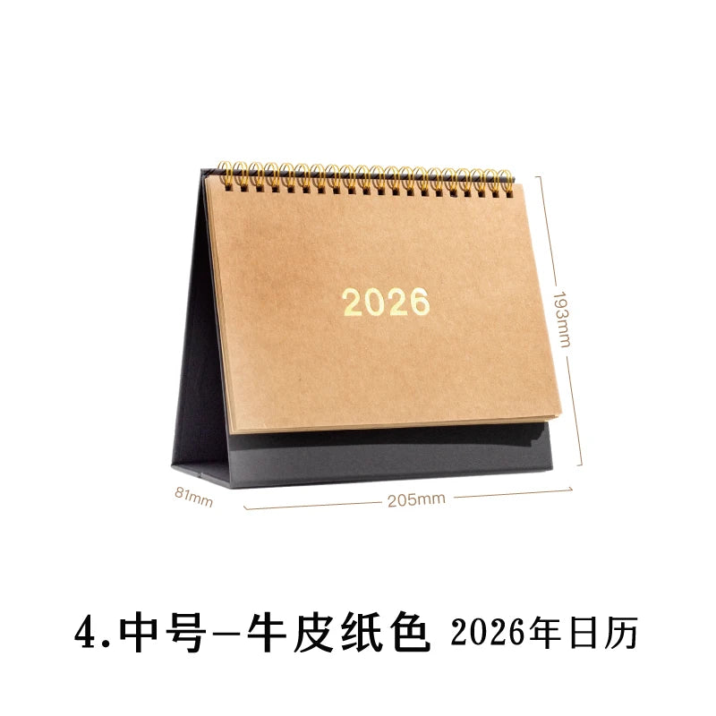 Journal GO Portable Simplified Standing Calendar 2026 Page Flip Desktop Ornament Check-in Planner Calendar School Office Supply
