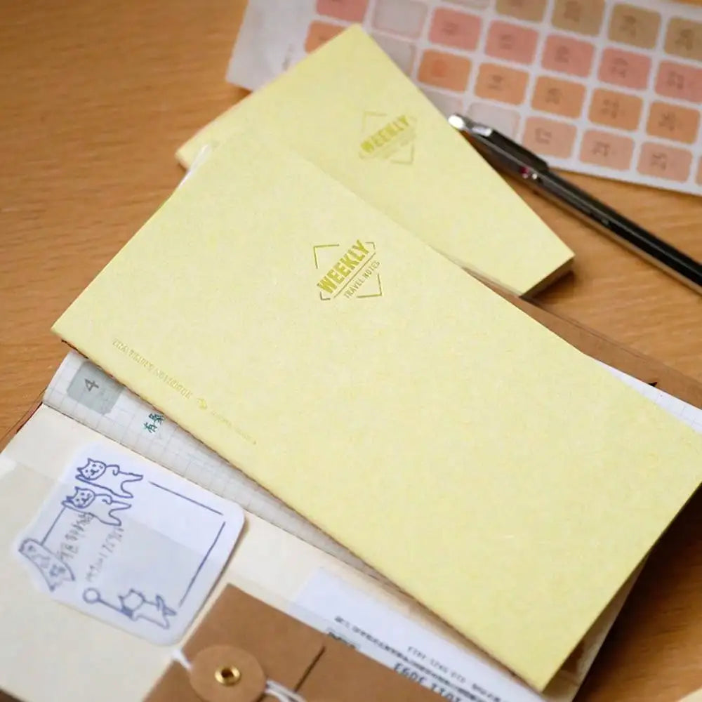 Fromthenon Traveler Notebook Weekly Plan Inner Page Journal Planner Decorative Notebook Replace Accessories Stationery