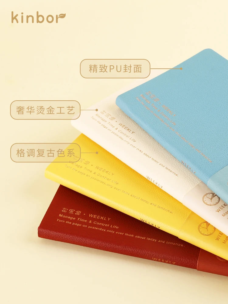 Kinbor Timeline Weekly Planner Pocket Journal Notebook Daily Agenda Monthly Planning Habits Tracker Time Organizer Schedule